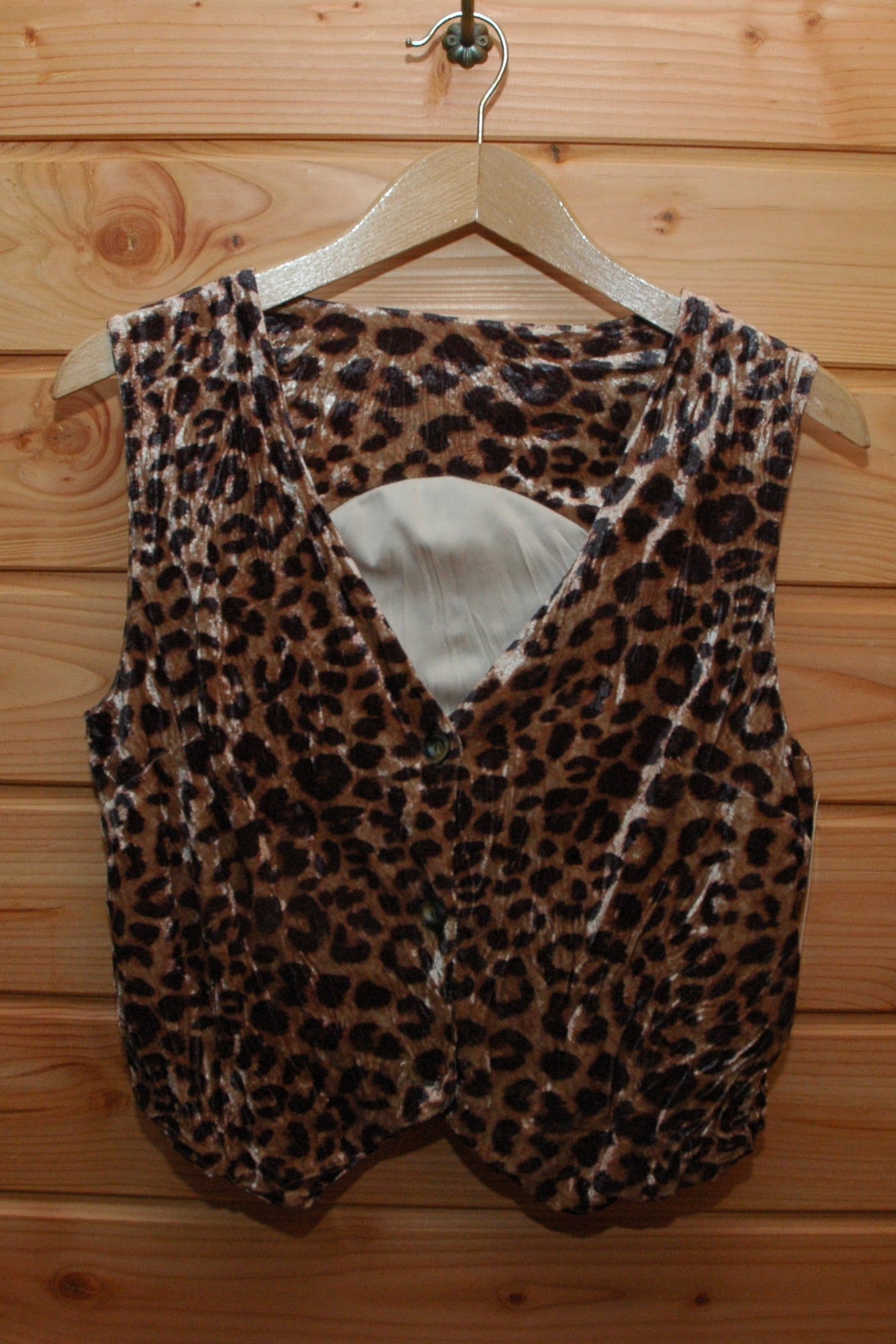 Gilet léopard velours