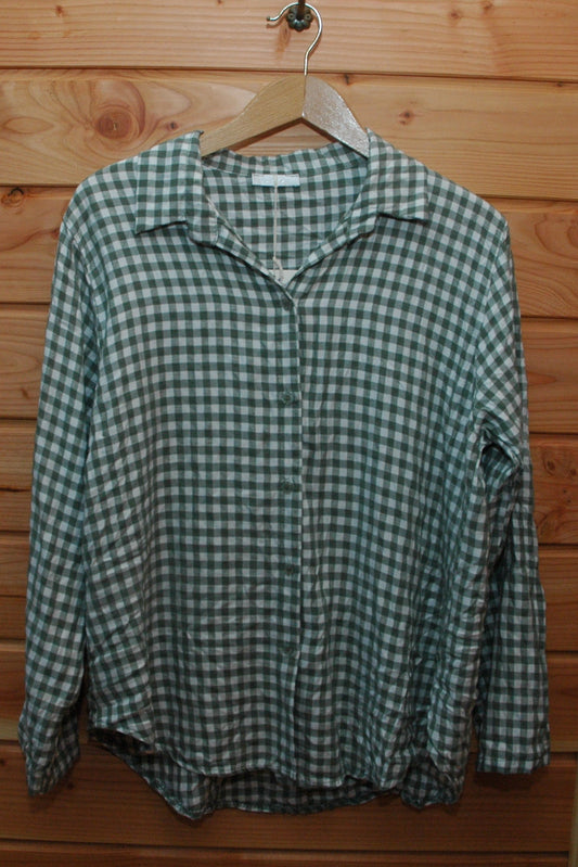 Chemise à carreaux verts